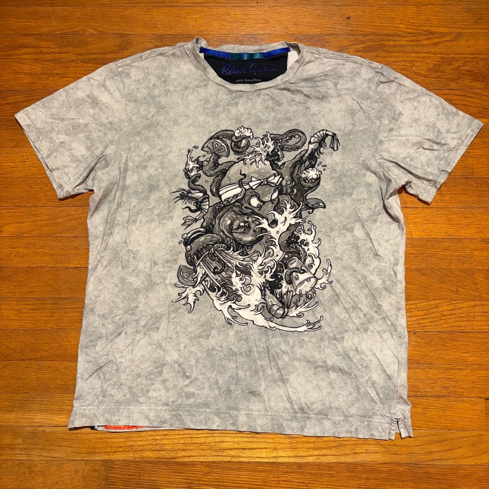 Robert Graham Asahi Octopus Graphic T-Shirt Mens Size M